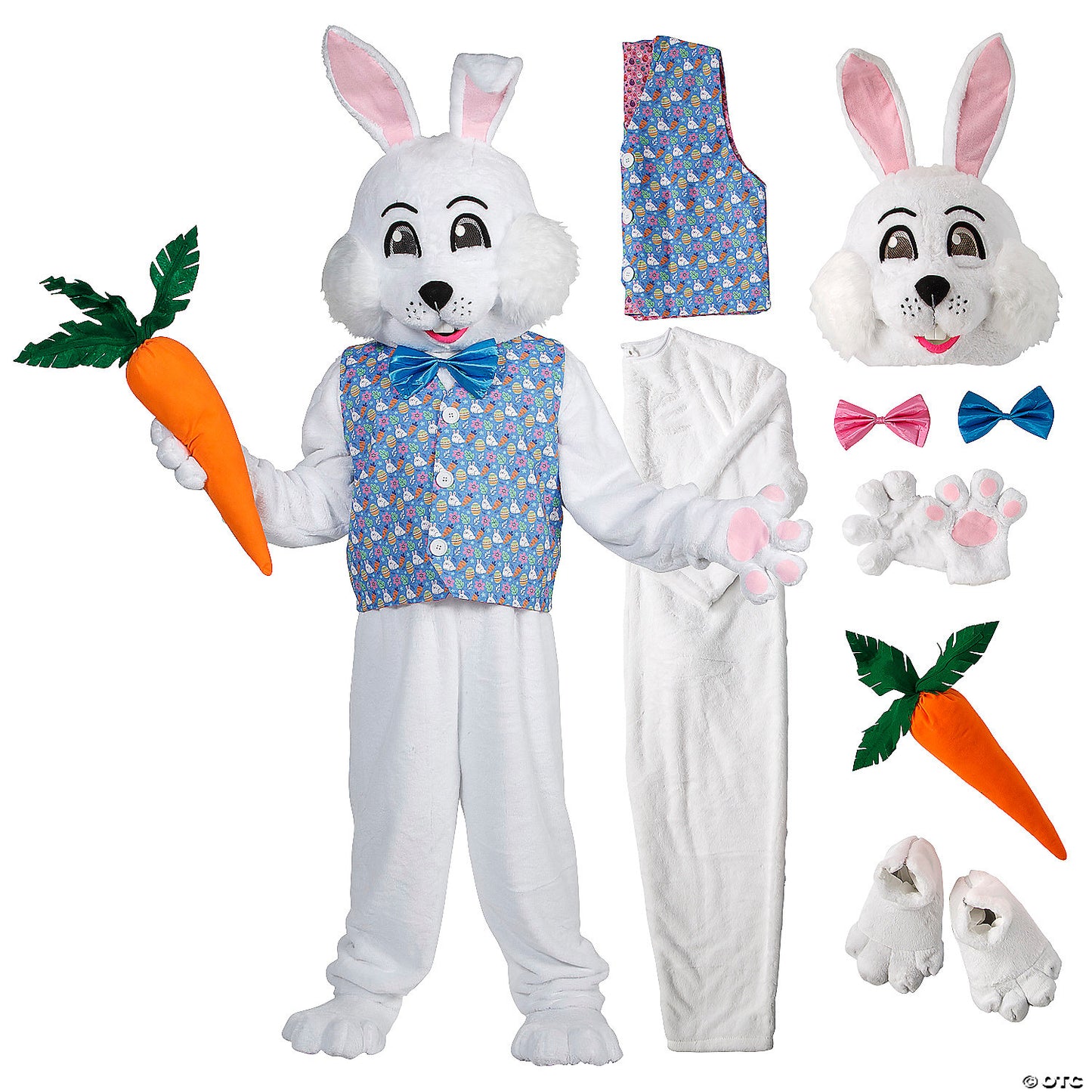 Adlt Bunny Costume Dlx W/ Blue/pnk Vest