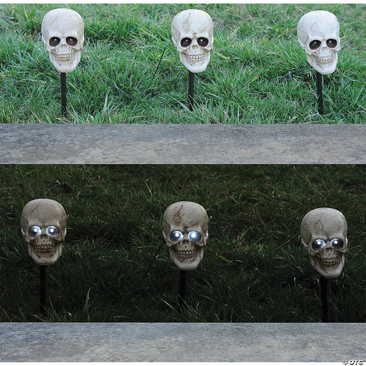 Skull Lighted Pathway Markers Mp27880