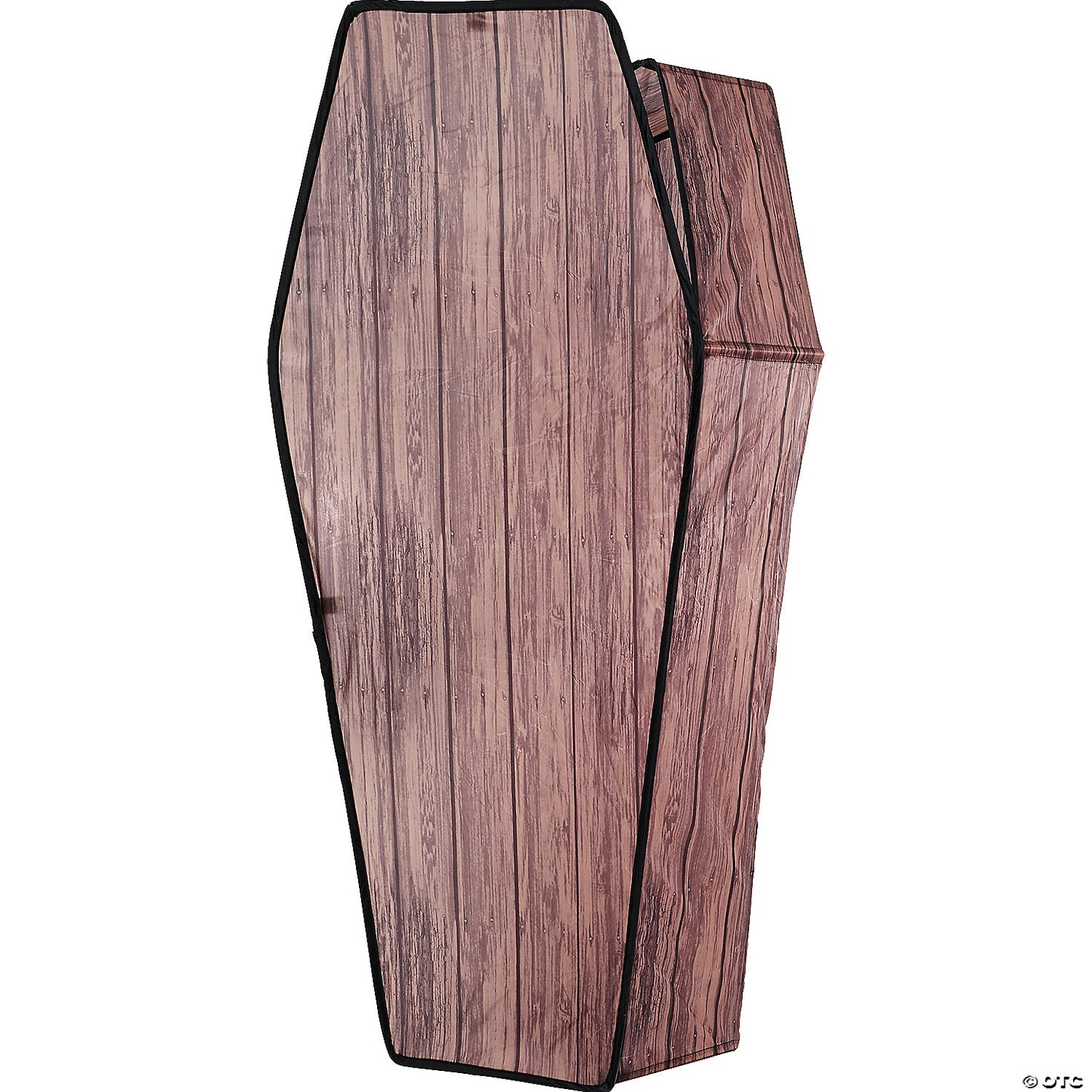 60" Wooden-Look Black Coffin With Lid Halloween Decoration