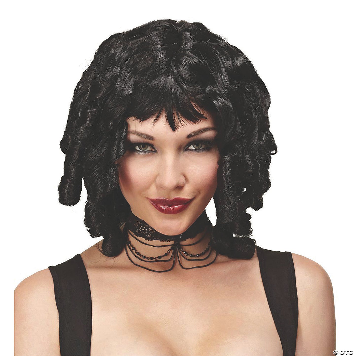 Adults Black Curly Short Wig