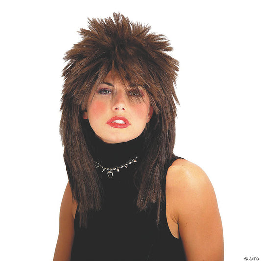 Adults Brown Spiked Top Wig