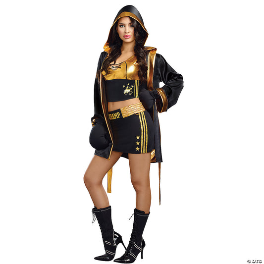 Women's World Champion Boxer Costume Small 2-6