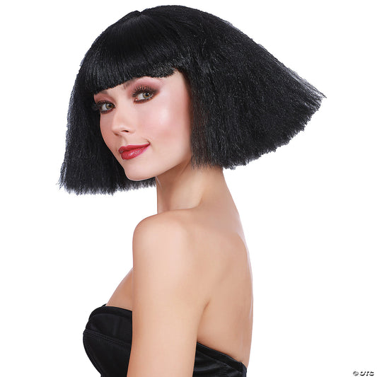 Adult Crimped Wedge Bob Wig