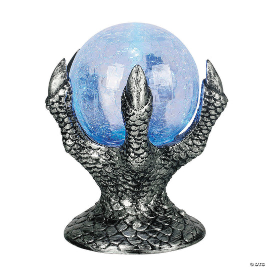 6 1/2" X 7 3/4" Light-up Mystic Crystal Ball On Hand Halloween Tabletop Decoration