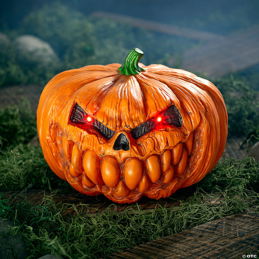 9" Light Up And Sound Scary Pumpkin