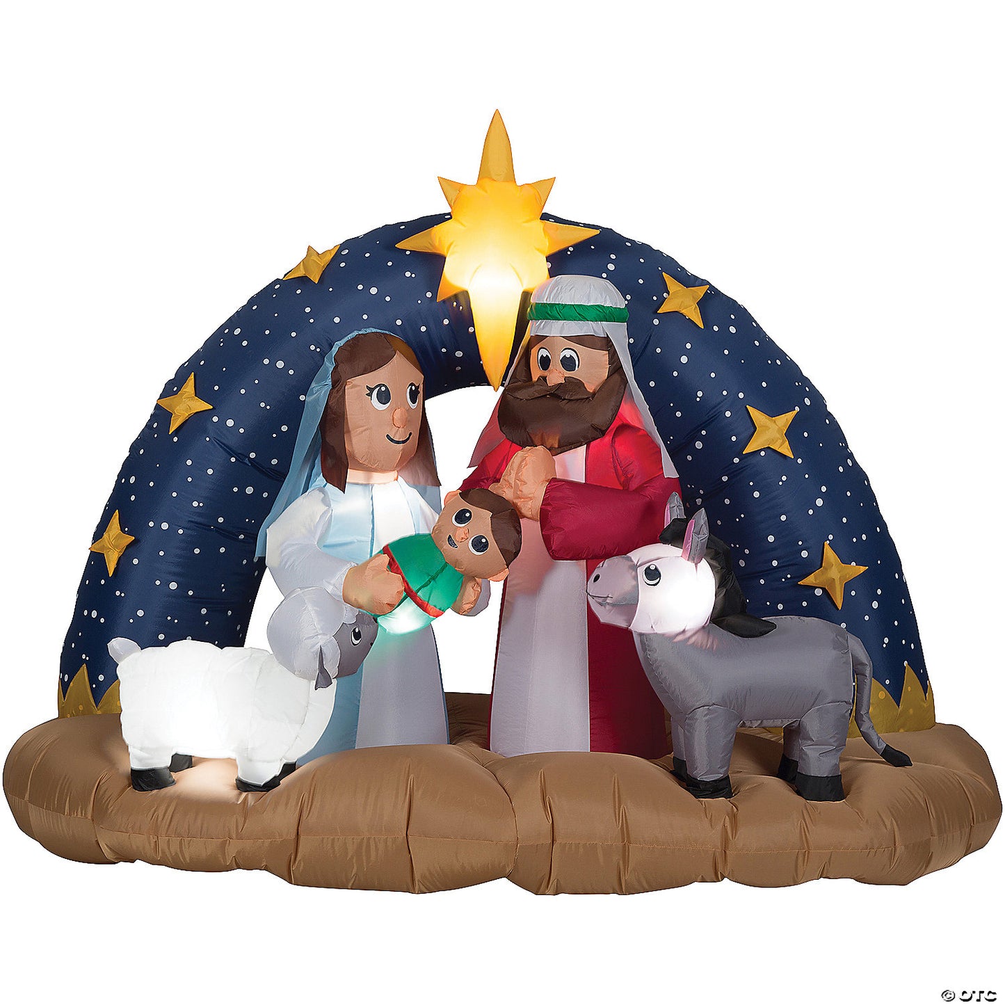 Airblown Snowy Night Nativity