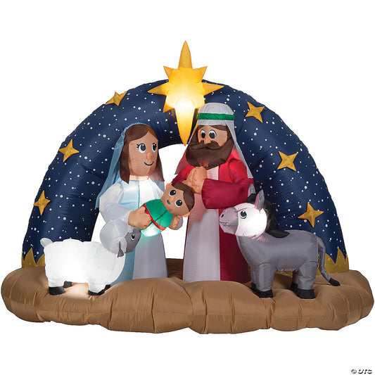 Airblown Snowy Night Nativity