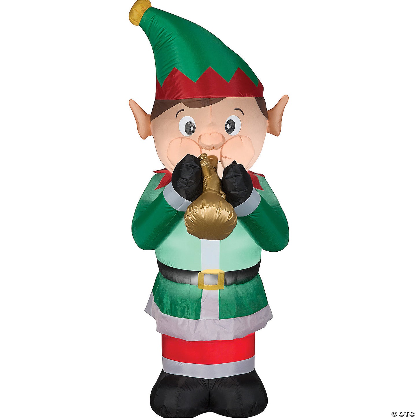 Animated Elf Playing Trumpet Airblown