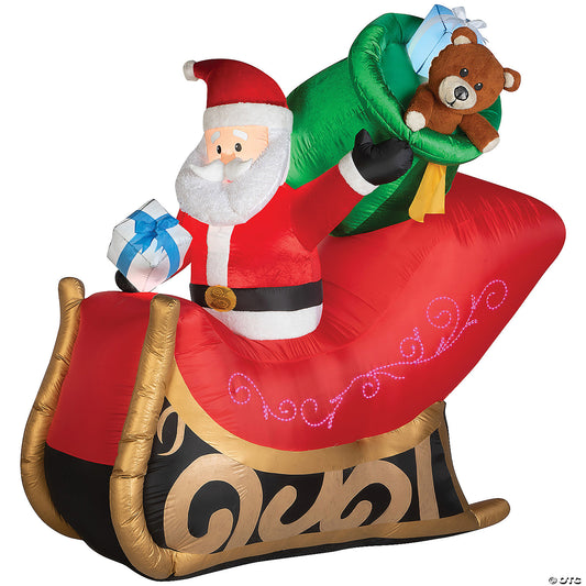 Airblown Mix Santa Sleigh Lg