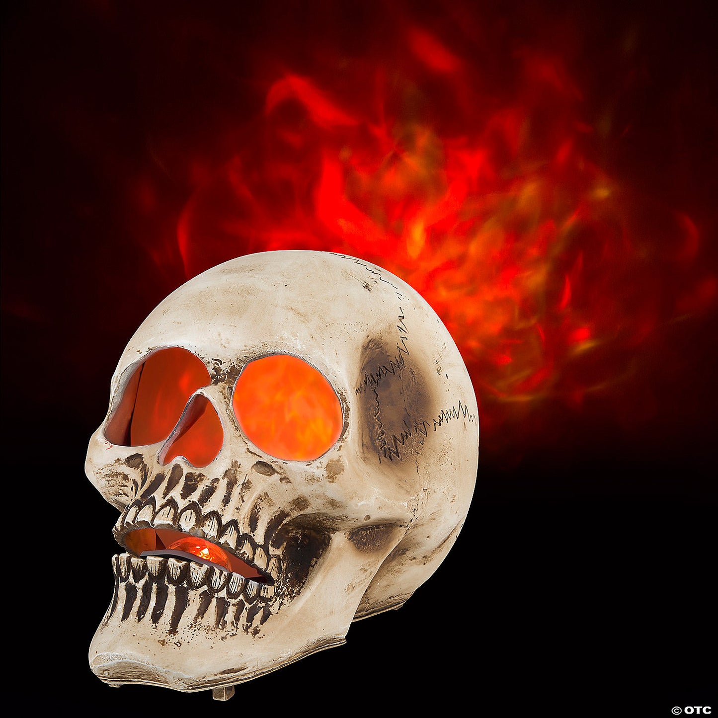 Blazing 10" Skull Decoration