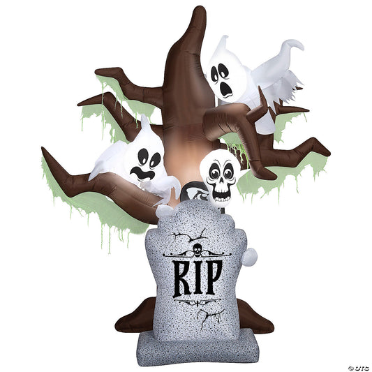 Airblown Tombstone Haunted Tree-lg (wht)