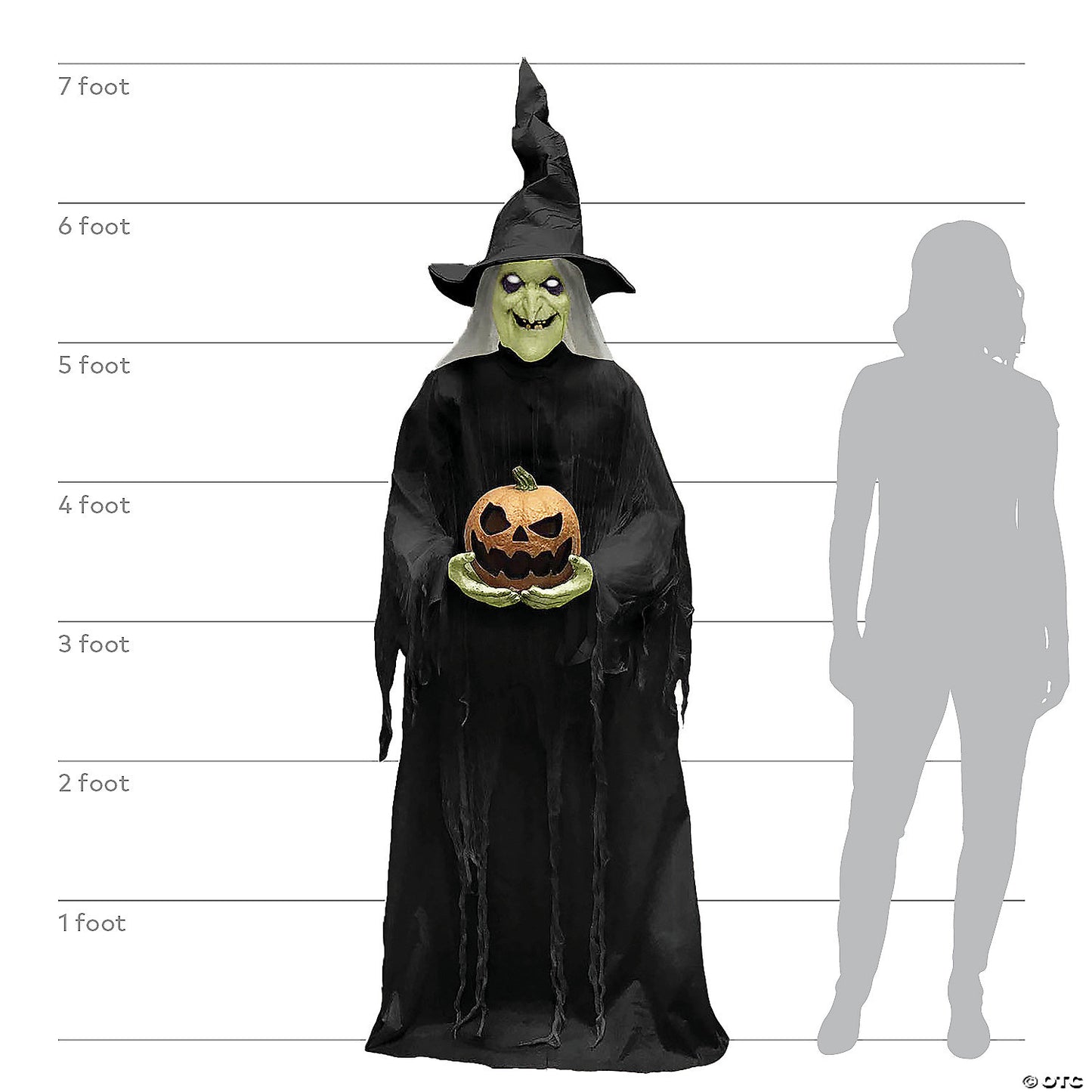 7' Witchy Witch Animated Prop