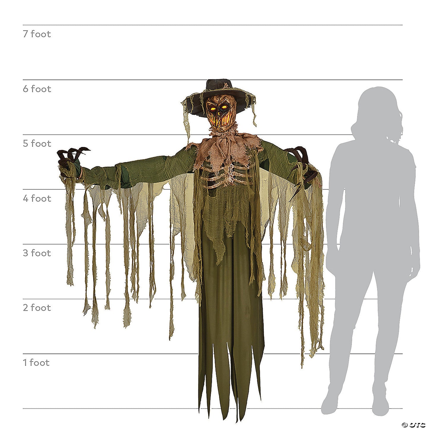 6 Ft. Animated Inferno Scarecrow Halloween Decoration