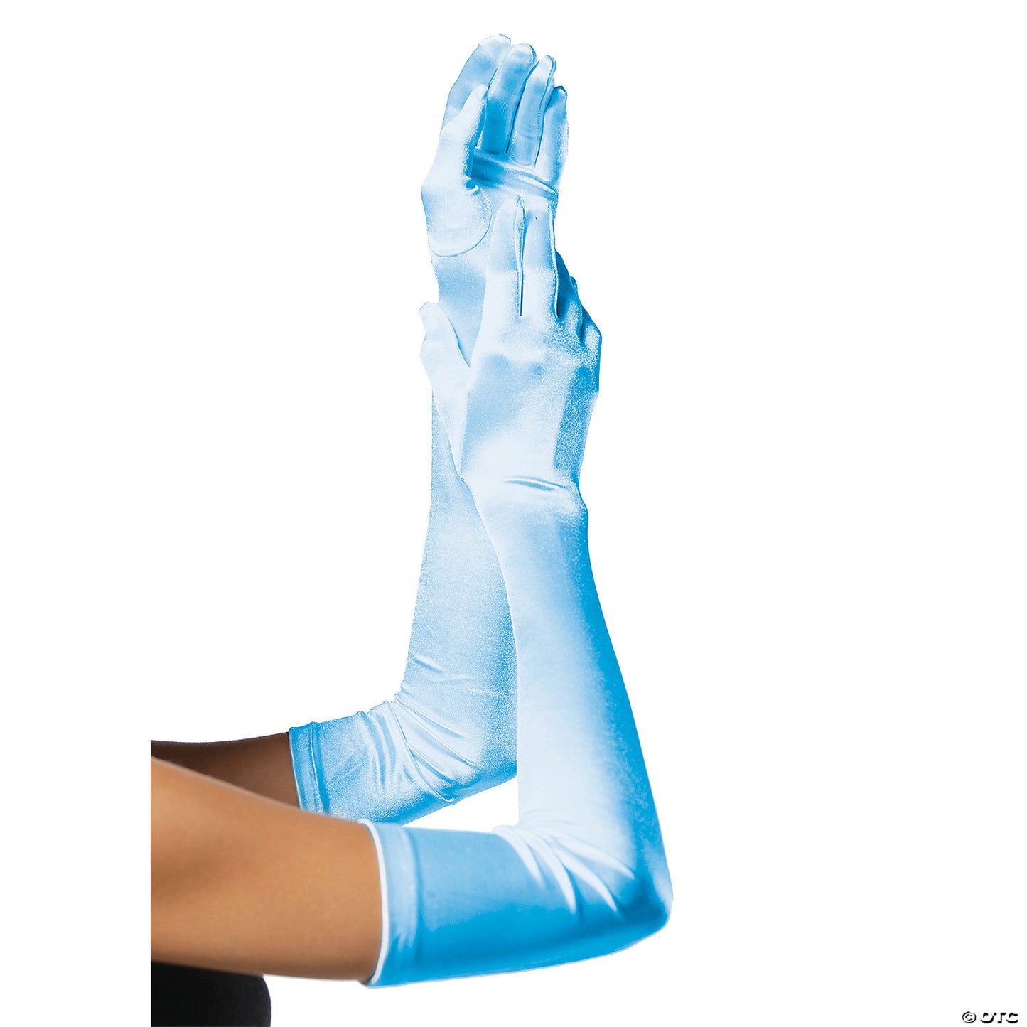 Long White Satin Gloves