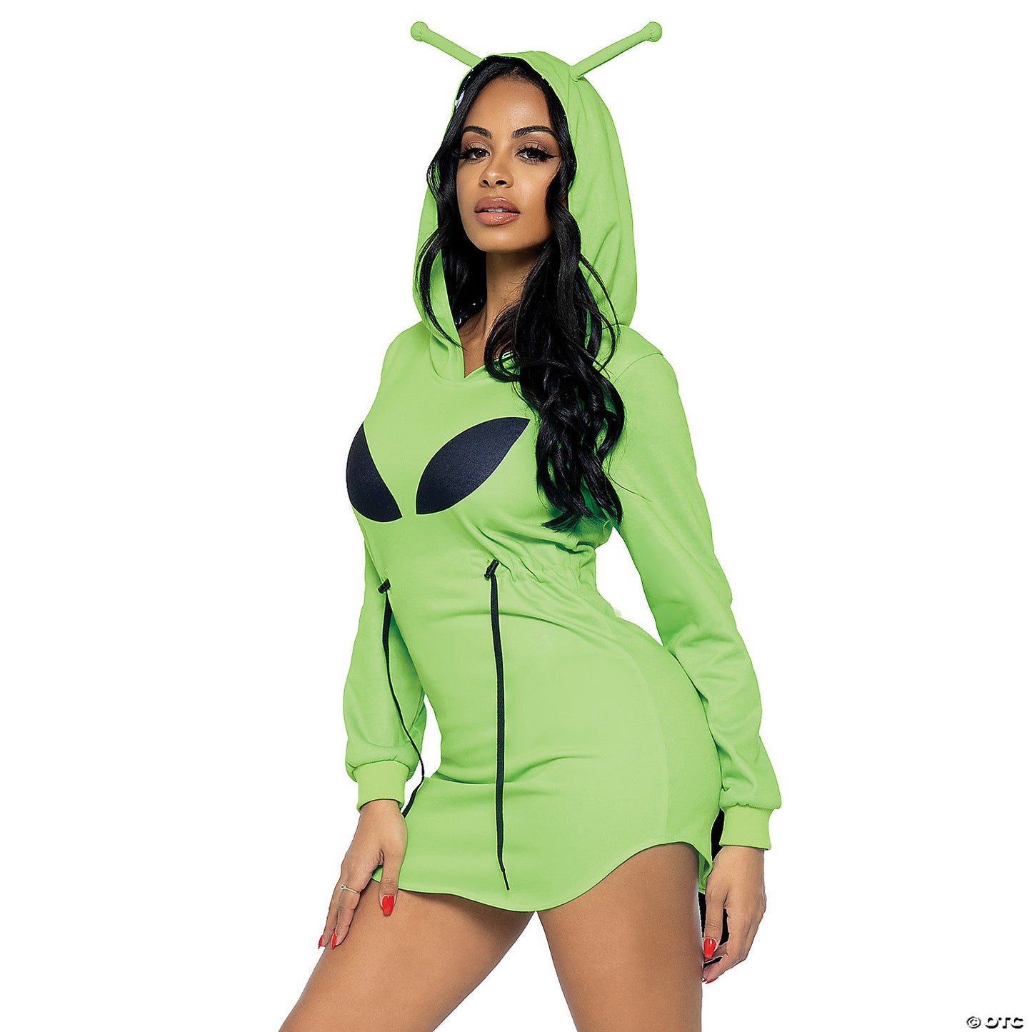 Adults Green Alien Hoodie Dress