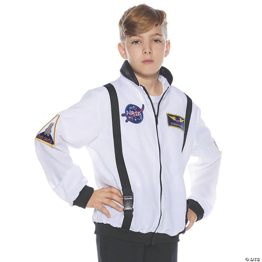 Kids White Astronaut Jacket Halloween Costume - Large