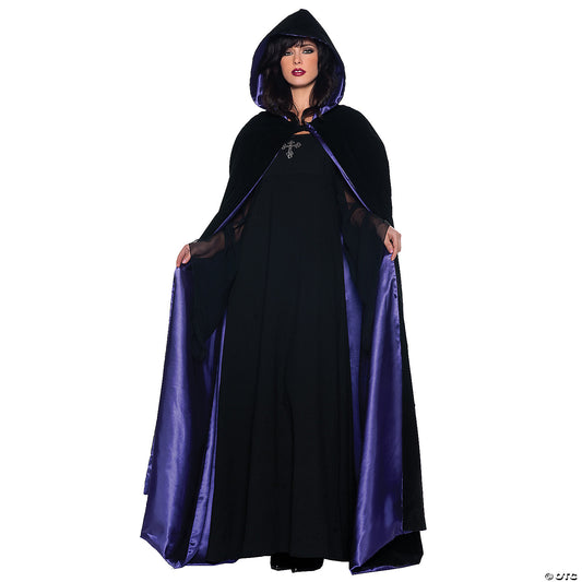 Women's Deluxe Black Velvet Cape