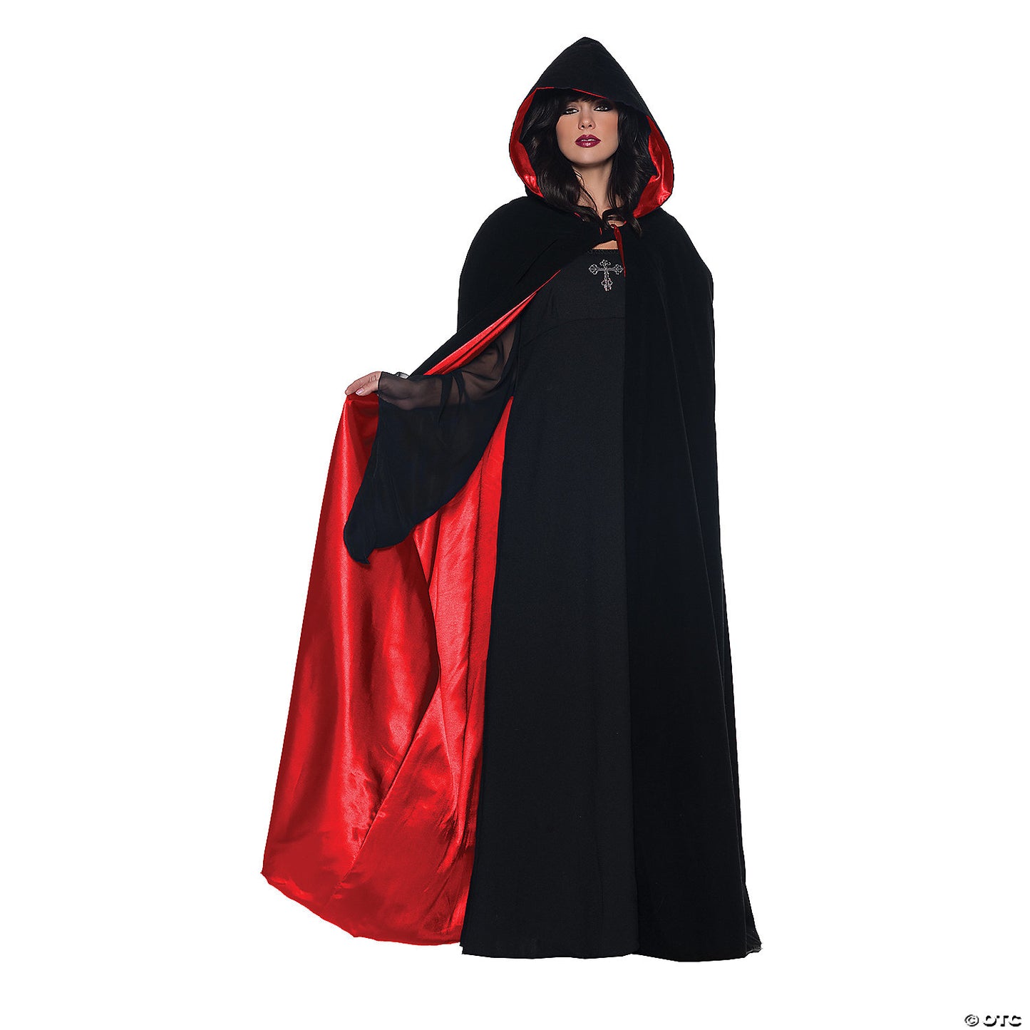 Women's Deluxe Black Velvet Cape