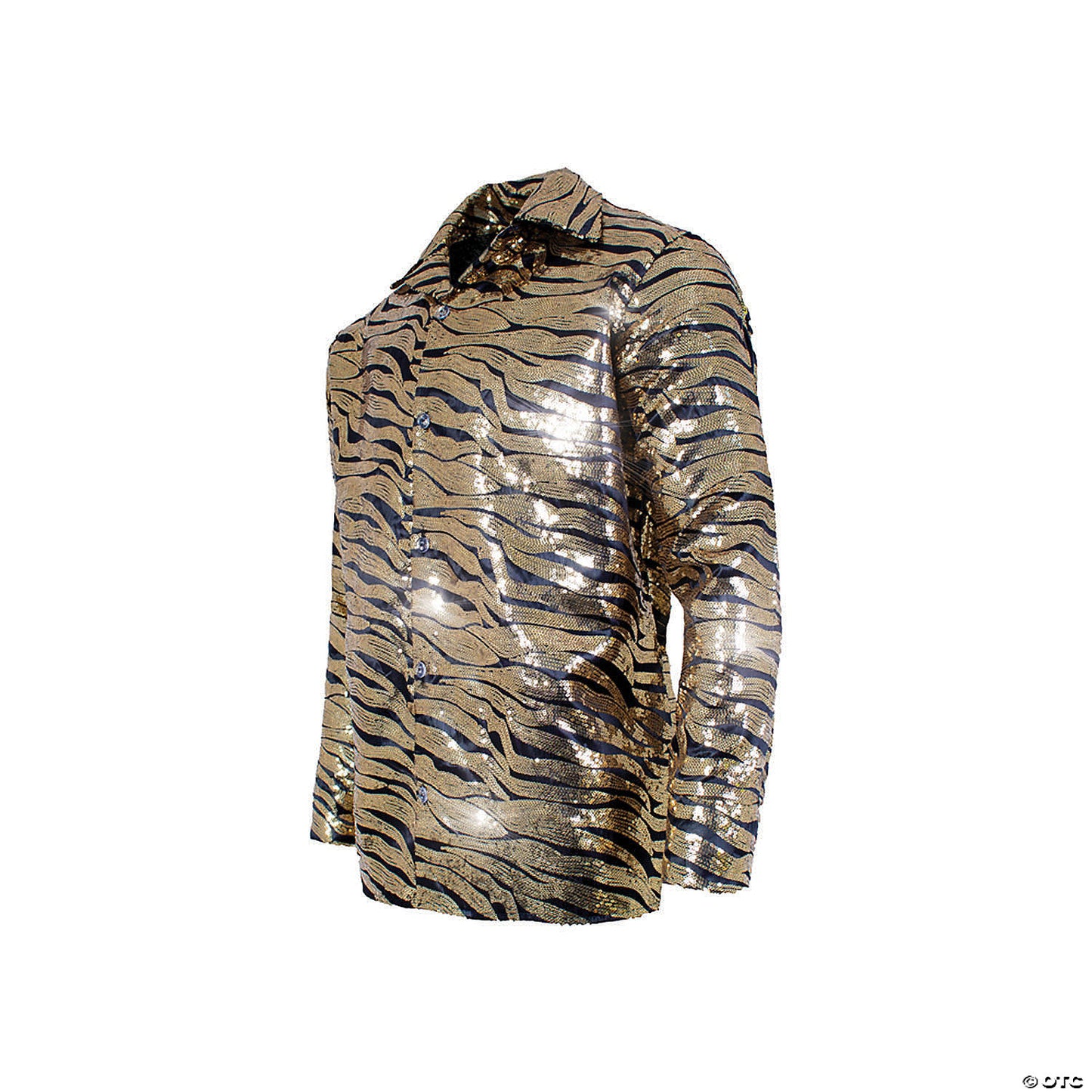 Adults Gold Sequin Tiger Shirt - XXL