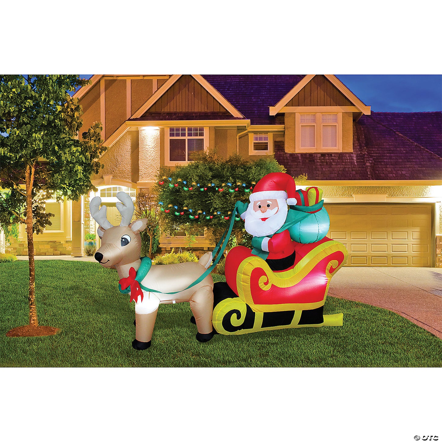 Santa On Sleigh Inflatable