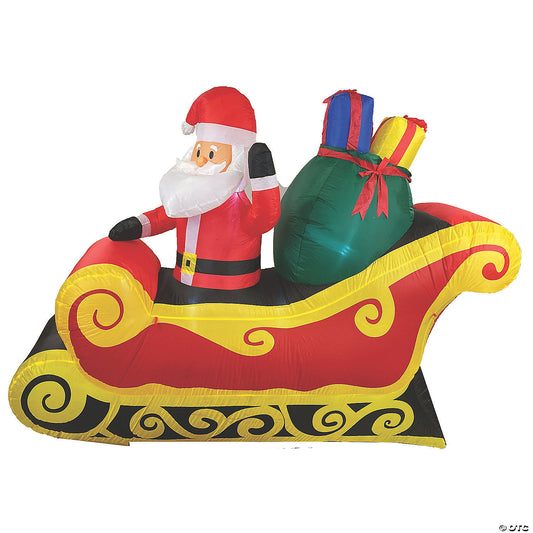 Santa Sleigh Inflatable 7 Ft